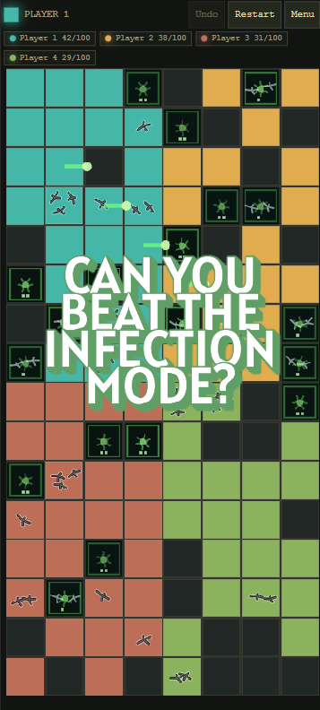 Slatebait board with infected tiles being cleansed