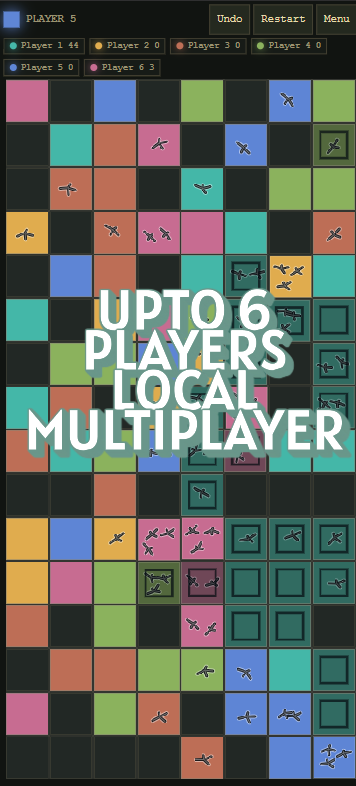 Slatebait local multiplayer match with six players